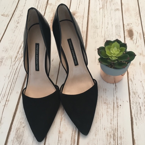 French Connection Shoes - French Connection Black D’Orsay Suede Heels 10